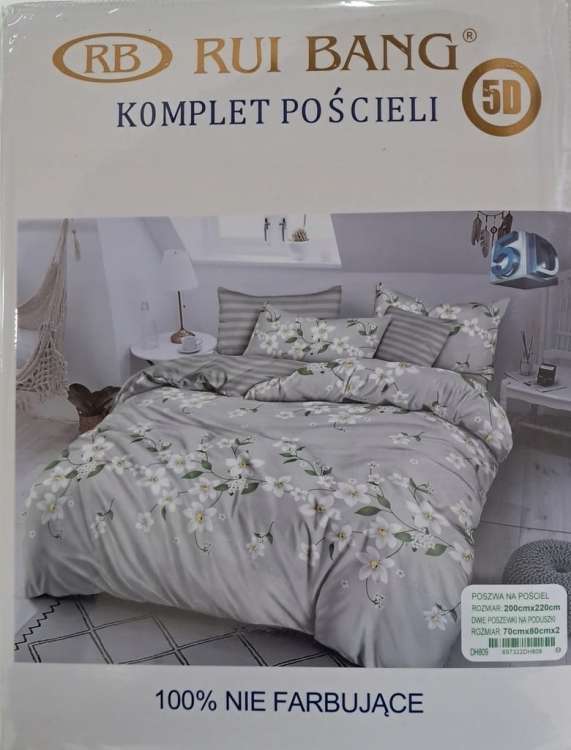 Komplet pościeli 3-częściowa RUI BANG 200x220cm +poszewki mikrowłókno