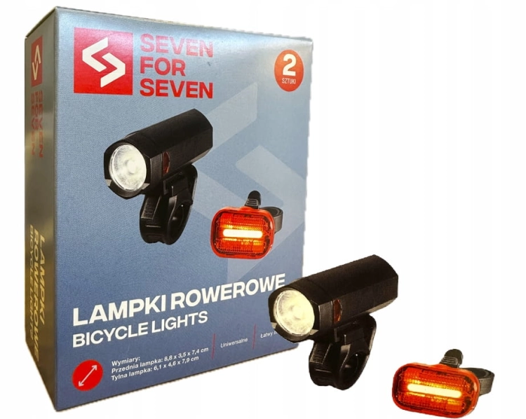Seven for Seven Lampki rowerowe Przód Tył 2 sztuki Uniwersalne