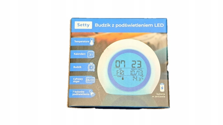 Budzik z podświetleniem LED Setty Niebieski