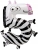Balon foliowy urodziny party cyfra piątka 5 zebra