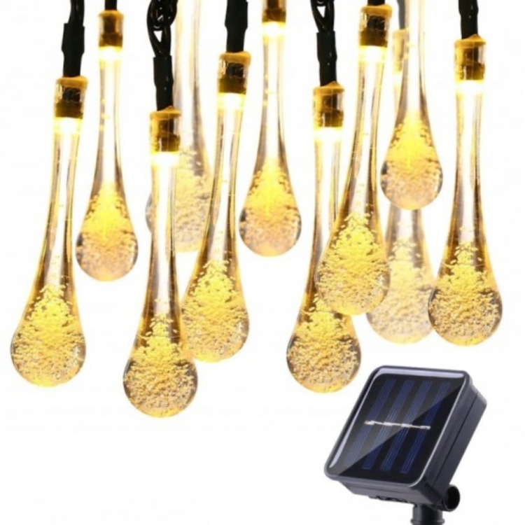 Lampki solarne ogrodowe verdenia girlanda solarna krople 100 led 12 metrów