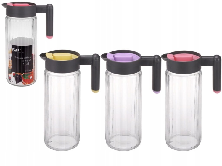 Dzbanek szklany na napoje Ravi 1,43L do wody soku