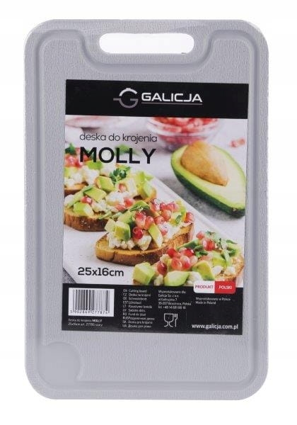 Deska do krojenia Galicja Molly plastik 25x16cm szara
