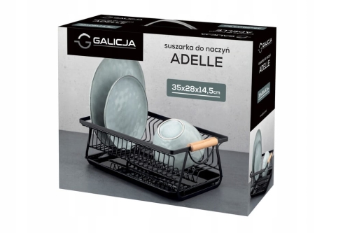 Ociekacz suszarka do naczyń Adelle Galicja 35x28x14,5cm  czarna