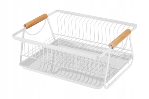 Ociekacz suszarka do naczyń adelle galicja 35x28x14,5cm  kremowa/biała