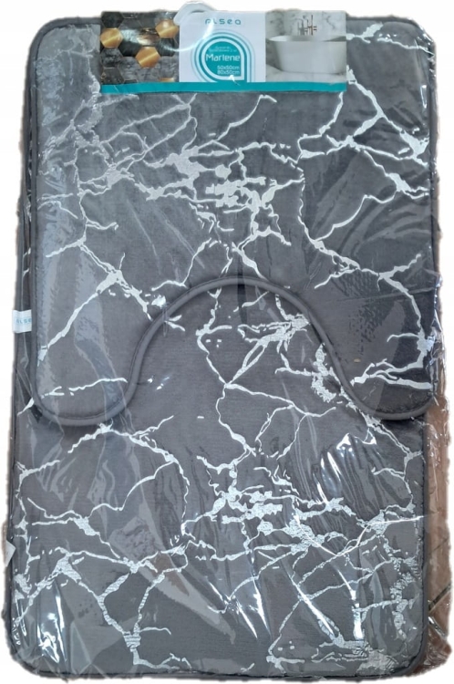 Zestaw dywaników łazienkowych Galicja Marlene szaro-złotych 2 el.