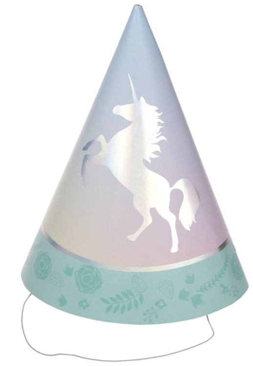 Czapeczki papierowe unicorn jednorożec urodziny 6szt
