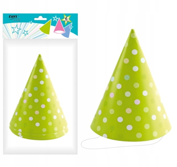 LGP Czapeczki papierowe Green dots 6 szt.