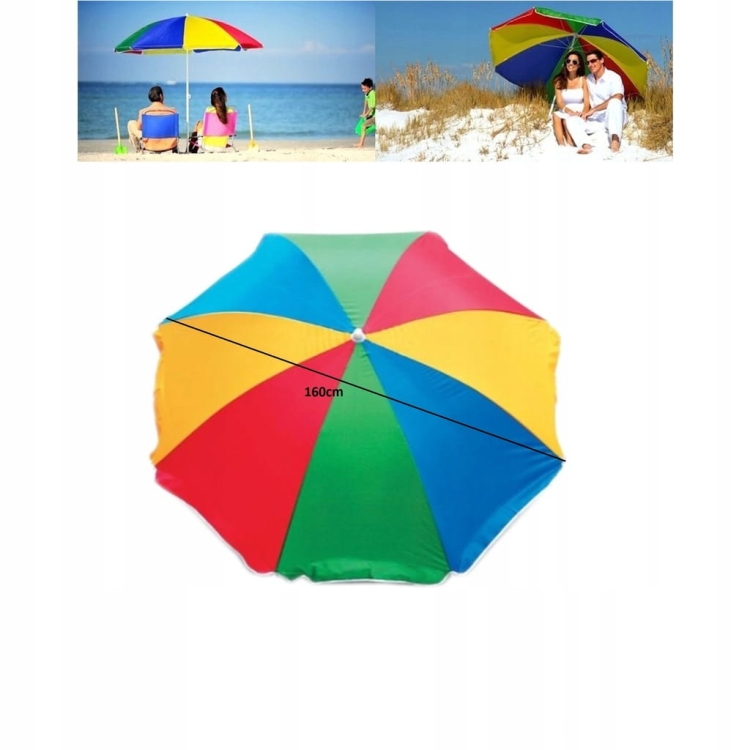 Parasol plażowy 7&7 Tęcza 160 cm wielokolorowy