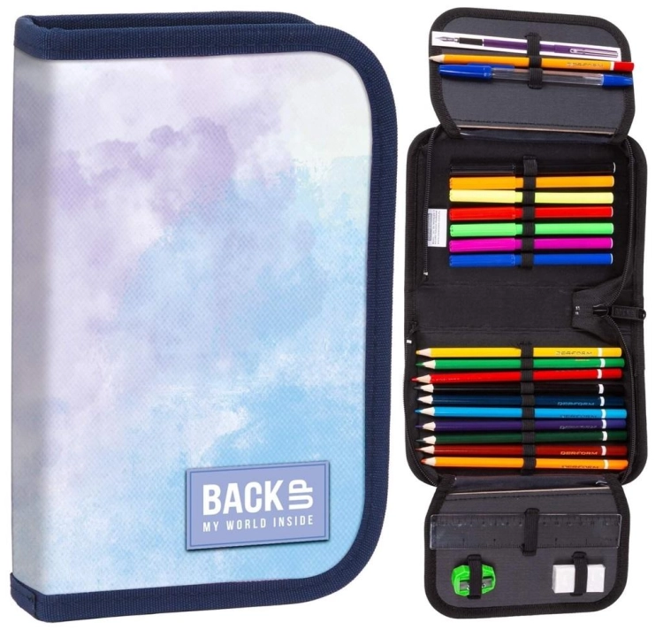 Piórnik z wyposażeniem rozkładany pojedynczy Back Up