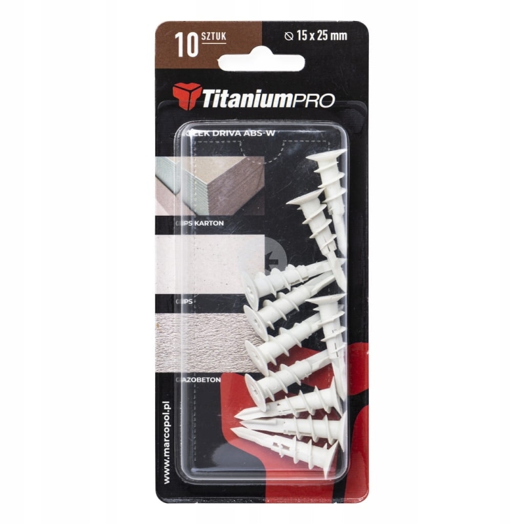 Kołek driva ABS-W 15x25mm 10szt.