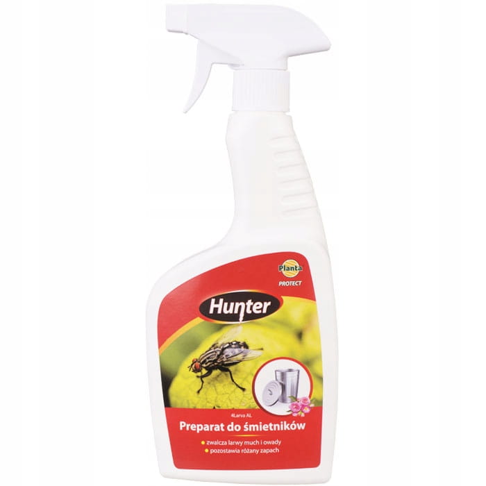 Rozpylacz, aerozol przeciwko muchom Hunter 0,6 kg 500 ml ochrona śmietnika