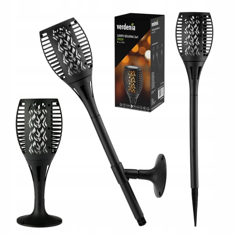 Lampa solarna Verdenia 1 W 3w1 lampka LED ogrodowa żywy pomień