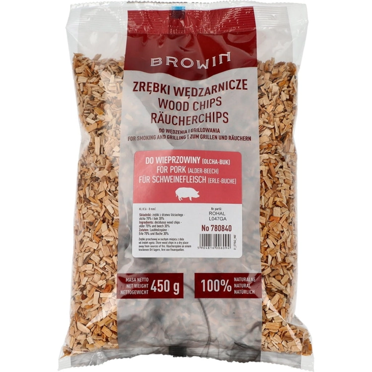 Zrębki do wędzenia i grillowania Browin bukowo - olchowe 0,45 kg 2 l