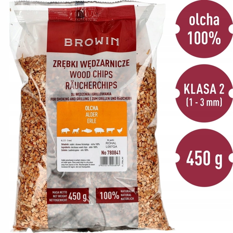 Zrębki do wędzenia i grillowania Browin olcha 0,45 kg 0,45 l