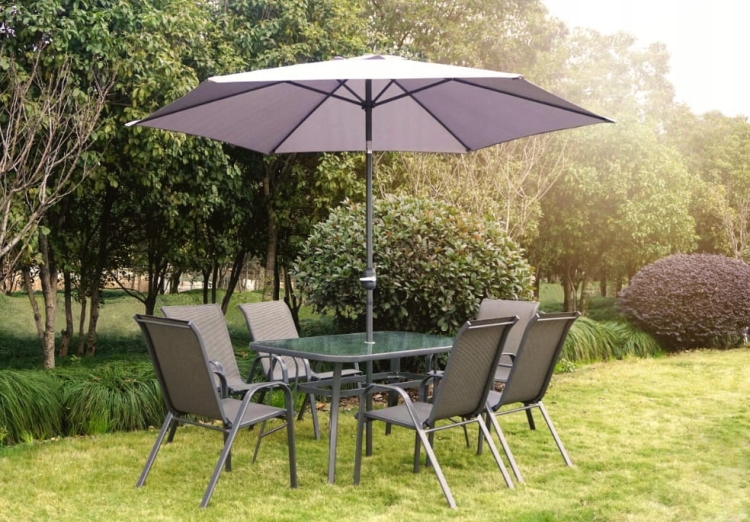 Parasol klasyczny Galicja szary 300 x 200 cm IBIZA