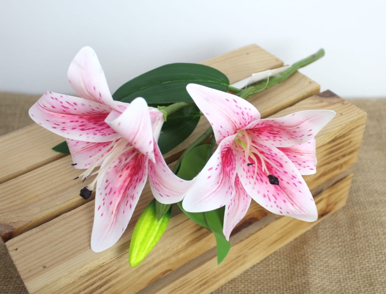 Kwiat sztuczny Lilia 34 cm - różowy