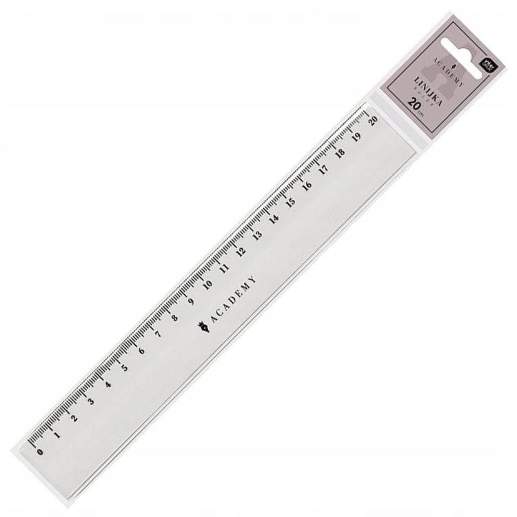 Linijka Academy Interdruk 20cm plastikowa