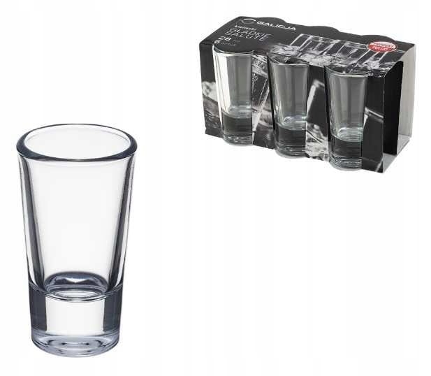 Kieliszki do wódki gładkie SALUTE 28 ml 6 sztuk grube szkło vodka glass