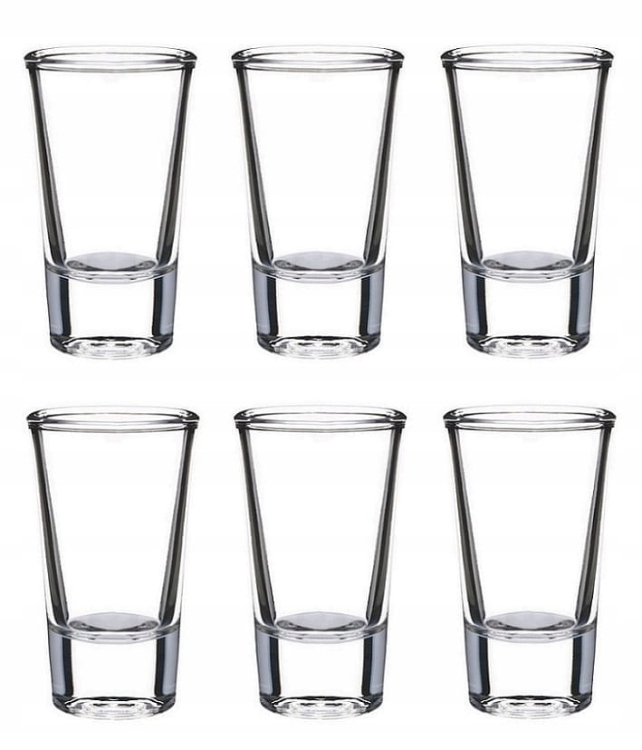 Kieliszki do wódki gładkie SALUTE 28 ml 6 sztuk grube szkło vodka glass