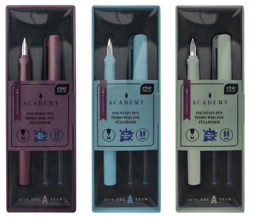 Pióro wieczne + 2 niebieskie naboje zestaw w etui Interdruk