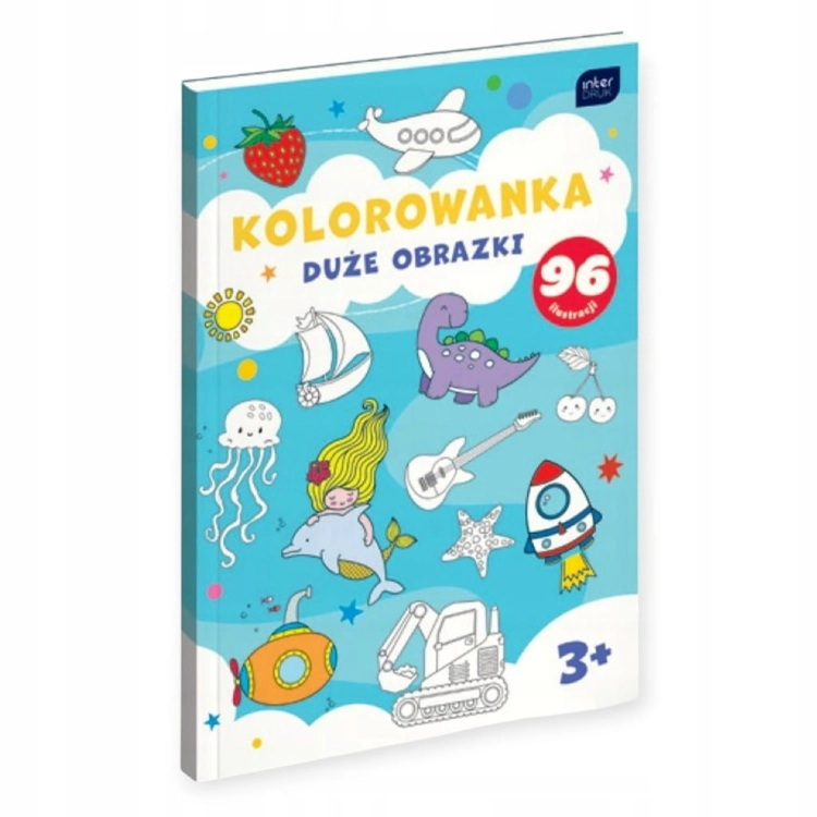 Kolorowanka dla dzieci A4 duże obrazki (96 ilustracji) Interdruk