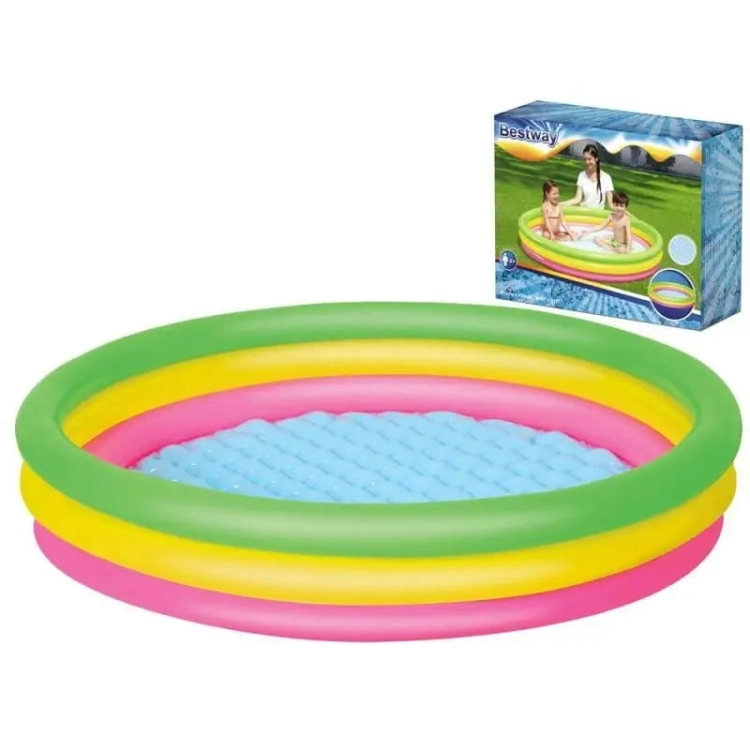 Basen dmuchany dla dzieci tęcza okrągły Bestway 152 x 152 cm