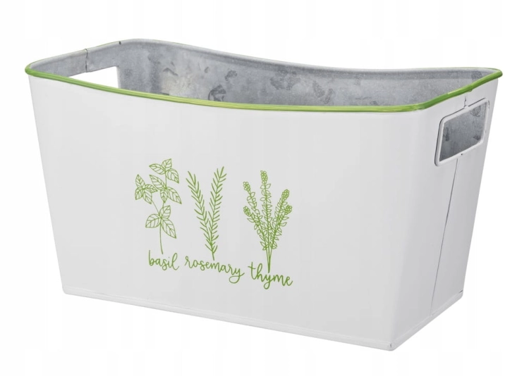 Doniczka metal biały Verdenia 25 cm x 14 x 15 cm