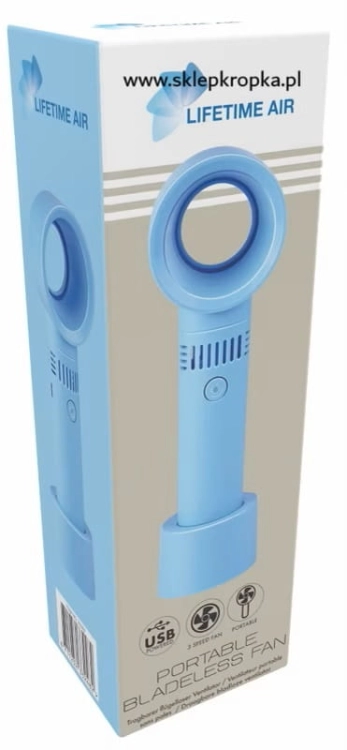 Wentylator wiatrak przenośny do ręki USB niebieski