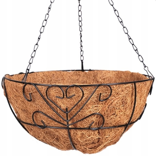 Kosz wiszący kwietnik misa metal kokos 30cm x 50cm