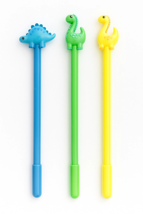 Długopis żelowy zestaw 3 szt. dla dzieci dinozaury donaty MIX wzorów