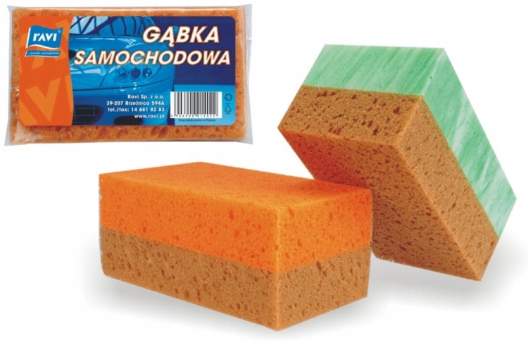 RAVI Gąbka samochodowa do mycia auta – miękka, trwała, ekonomiczna
