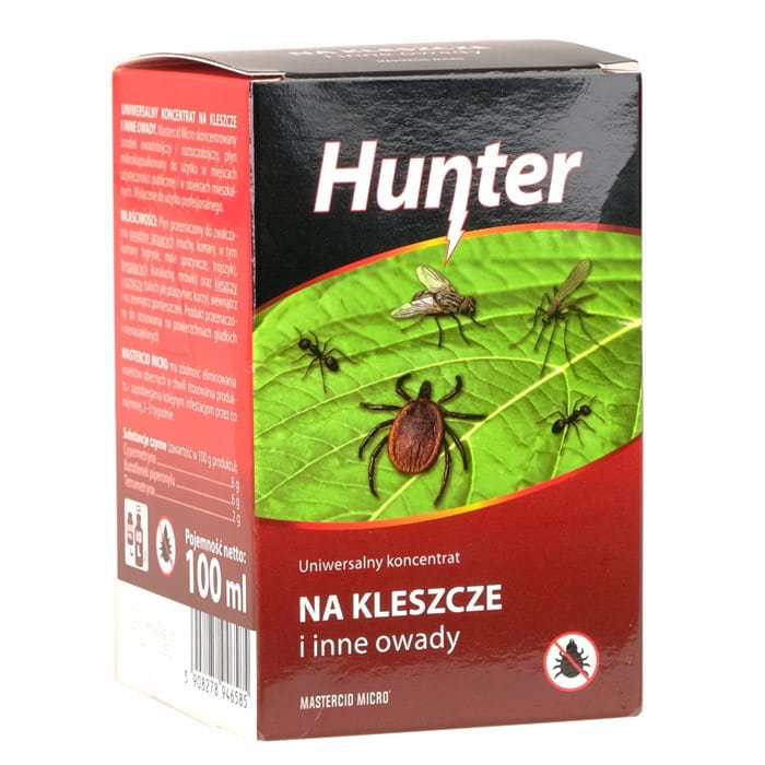 Uniwersalny koncentrat na kleszcze i owady Hunter Mastercid Micro 100 ml – skuteczny oprysk owadobójczy
