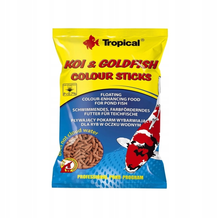 Koi & Goldfish Colour Sticks – pokarm wybarwiający dla karpi koi i złotych rybek