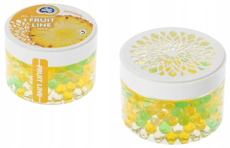 RAVI Odświeżacz Powietrza Pineapple 160g Fruit Line – Żelowe Kuleczki o Egzotycznym Zapachu Ananasa