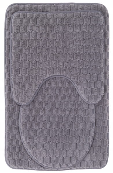 Dywanik Łazienkowy Andora Antypoślizgowy 3 elementy 22235 jasny szary