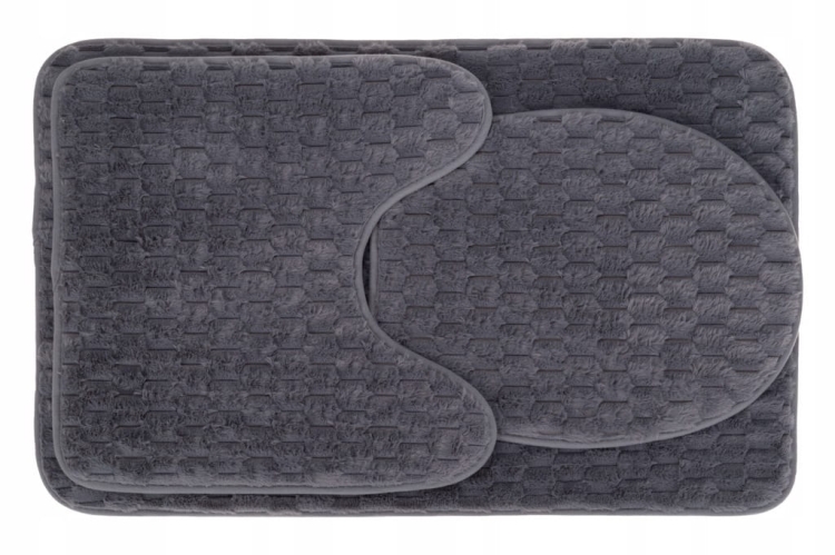 DYWANIK ŁAZIENKOWY WC 3-ELEMENTOWY MATA ANDORA SZARY CIEMNY