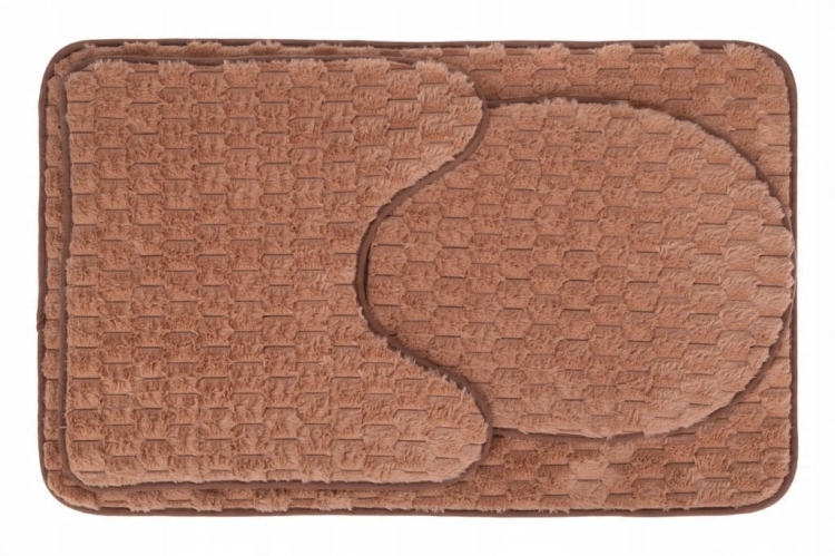 DYWANIK ŁAZIENKOWY WC 3-ELEMENTOWY MATA ANDORA BRĄZ