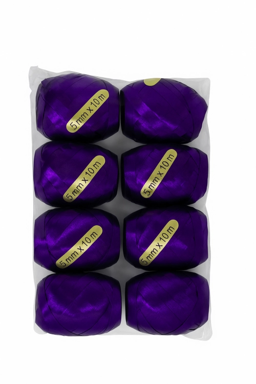 Wstążka do prezentów zestaw 6 szt. fioletowa 5mmx10m