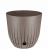Doniczka plastikowa BRITTA 16 cm z podstawką – nowoczesna, lekka doniczka w kolorze brąz taupe