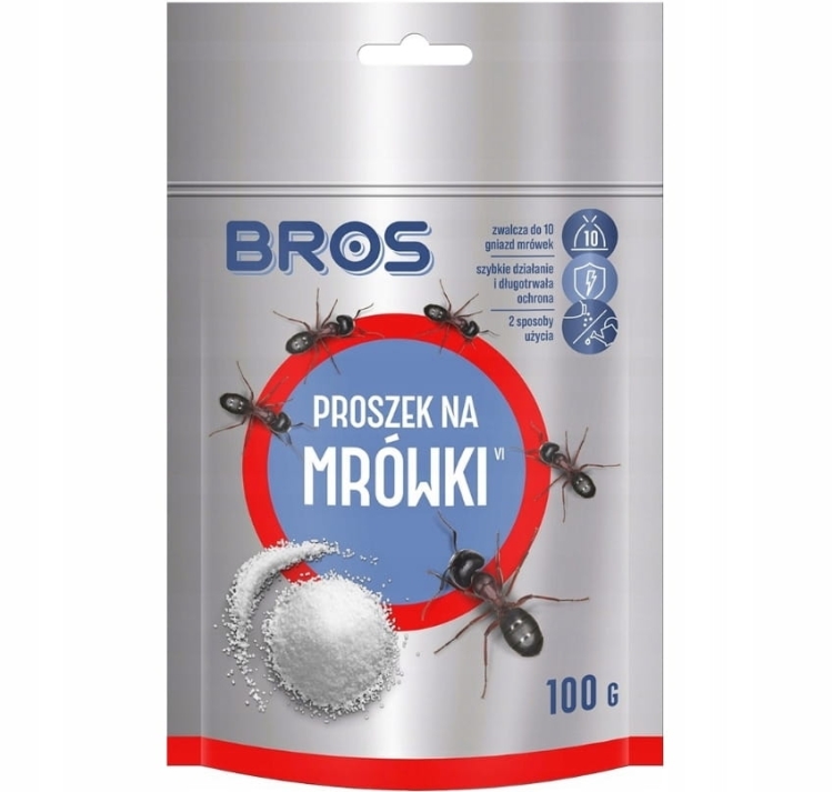 BROS proszek na mrówki 100 g – skuteczne zwalczanie do 10 gniazd mrówek