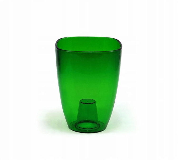 Doniczka do storczyków VERDENIA 12,5 cm – Zielona, Plastikowa Osłonka Transparentna