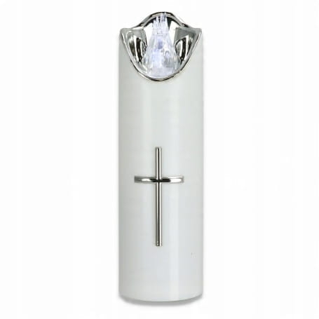 Ekologiczny wkład LED do znicza 16 cm – biały, z bateriami w komplecie
