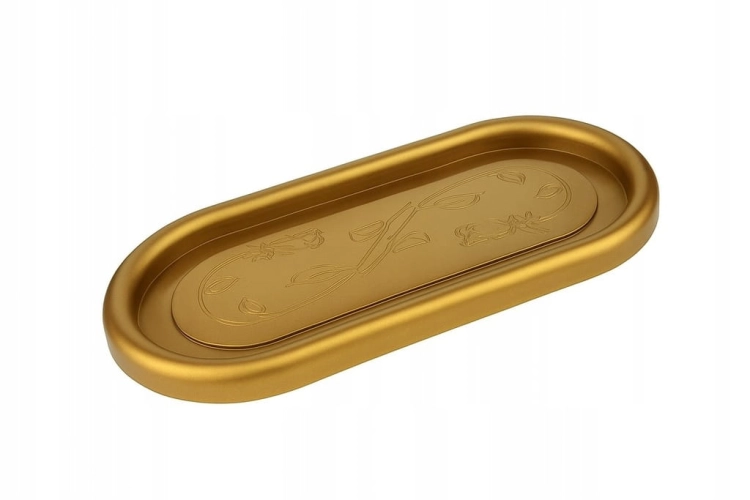Podstawka pod znicze lub doniczkę – duża, złota – 35,5x18x2 cm