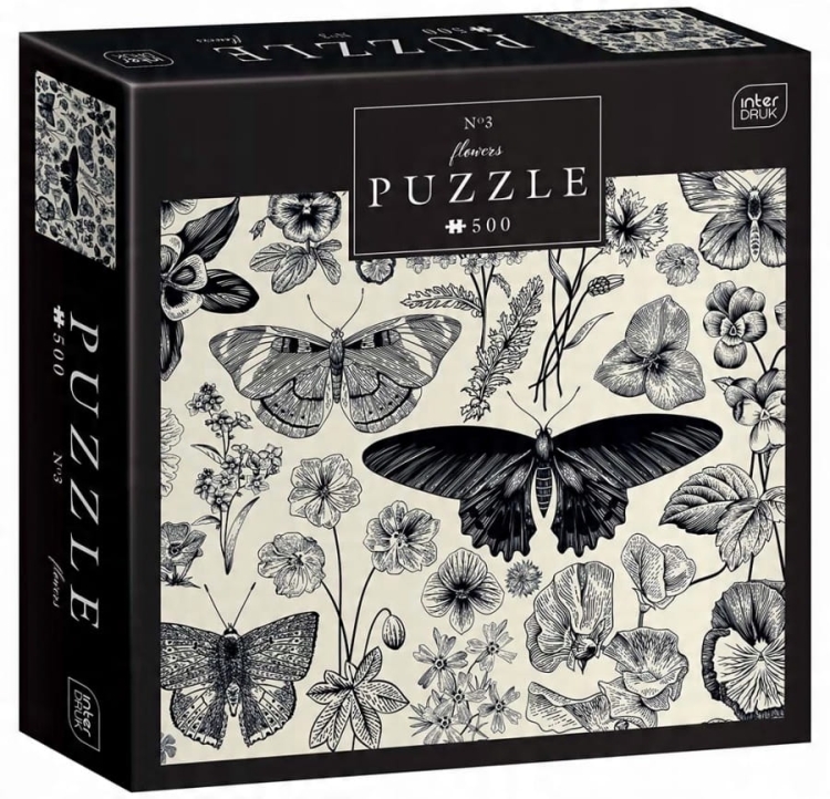 Puzzle 500 elementów Interdruk – Flowers 3 – kwiatowy motyw dekoracyjny – 33x47 cm