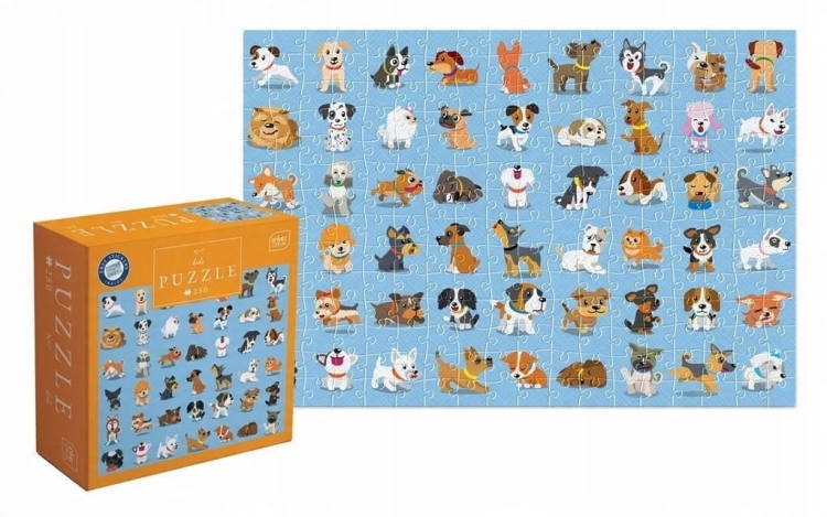 Puzzle dla dzieci 250 elementów – Kids nr 7 Dogs / Psy – kolorowe i edukacyjne – 48×33 cm – trwałe i z pomocniczym obrazkiem