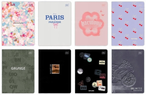 Zeszyt A5 60 kartek kratka Interdruk UV MIX – okładka z lakierem UV, mix wzorów