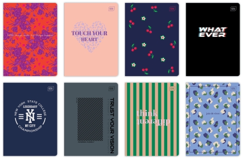 Zeszyt A5 60 kartek INTERDRUK – mix wzorów, miękka oprawa, gramatura 70 g/m²