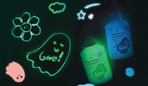 Klej w płynie Interdruk BOO 40 ml – precyzyjny, szkolny, spieralny, mix kolorów