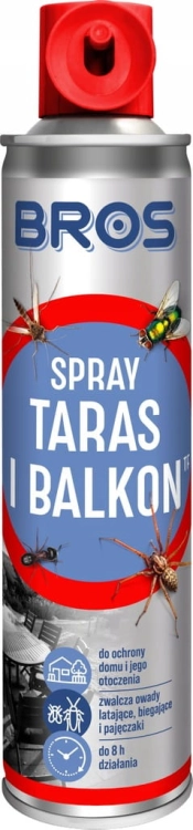 Spray na owady BROS Taras i Balkon 350 ml – skuteczna ochrona przed komarami, muchami i mrówkami w ogrodzie i domu